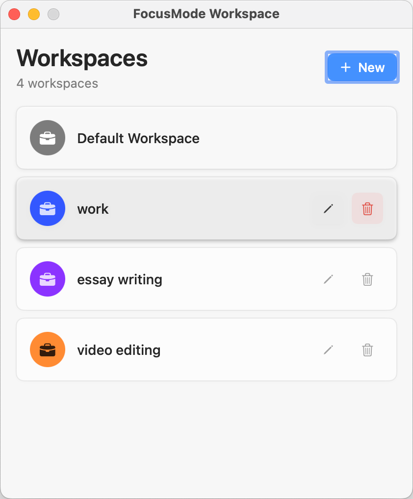 1. Create workspaces